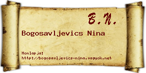 Bogosavljevics Nina névjegykártya